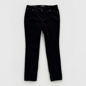Talbots Pants Women Sz 10‎ Petite Velvet Flawless Five Pocket Black Straight Leg